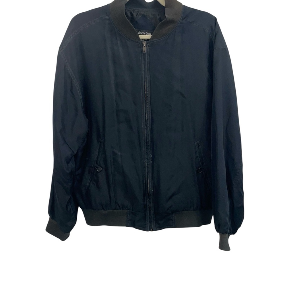 Bobby Chan Silk Zip Bomber Jacket Streetwear Utility Mens S